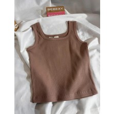 bebexy Kalın Askılı Fitilli Kahverengi Body