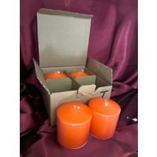 Turuncu Silindir 7*7 4lü Set (Kilise,dilek,ayin,ritüel,arınma,yoga,ev Dekorasyon,home,çakra)