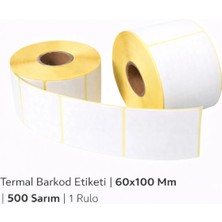 Termal Barkod Etiketi | 60X100 mm | 500 Sarım | 5 Rulo