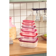 Feyza Design Renkli Saklama Kabı Seti, 6 Parça, Dayanıklı ve Şık Tasarım