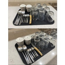 Feyza Design Büyük Boy Silikon Bulaşık Kurutma Matı 40X30 Cm, Pratik ve Şık Tasarım