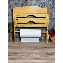 Feyza Design Pratik Bambu Çok Fonksiyonlu Kesici, Folyo, Streç ve Kağıt Havluluk