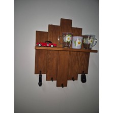 MRM WOOD MARMARASAUNA Dekoratif Ahşap Anahtarlık Duvar Askısı Raflı Organizer Giriş Holü ve Ofis