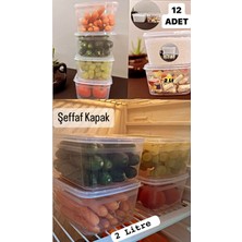 Feyza Design 12'li Büyük Boy Kapaklı Saklama Kabı Seti, Taze Sebze ve Erzak Için