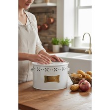 Feyza Design Metal Bölmeli Patates ve Soğan Kovası, Beyaz, 18 Litre