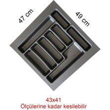 Feyza Design Çekmece Içi Düzenleyici, Kesilebilir, 47X49 Cm, Gri Renk