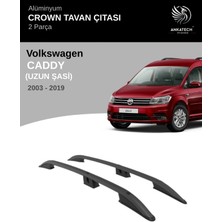 Turtle Vw Caddy Maxi 2003-2019 Crown Tavan Çıtası-Siyah (Uzun Şasi)