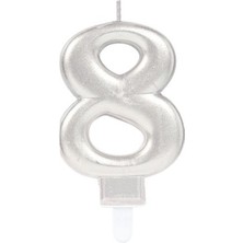 Ett 8 Rakam Mum Gümüş Renk