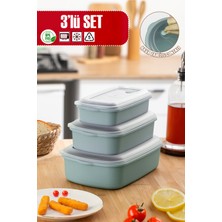 Feyza Design 3'lü Kapaklı Sızdırmaz Hava Tahliye Çok Amaçlı Saklama Kabı Seti