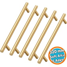 Nzb (5 Adet) 320MM Soft Altın Metal Mobilya Mutfak Dolap Çekmece Dolabı Kulbu Kulpu Kulpları