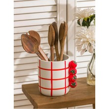 Feyza Design Renkli Desenli Seramik Kaşıklık 15 Cm, Şık ve Kullanışlı Mutfak Aksesuarı