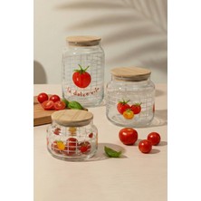 Feyza Design Prizmatik Cam Kavanoz Seti, 3'lü, 970 Cc, 630 cc ve 430 cc Kapasiteli