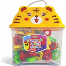 Toyska Eğitici Montaj Oyuncağı - Geometrik Somun & Civata Oyuncağı – 66 Parça