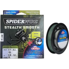 SPİDERWİRE Spiderwire 8x 0.11MM 150M Ip Misina Moss Green & 0.30MM 50M Fluorocarbon Misina