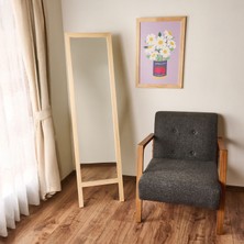 Evidea Deco Ahşap Boy Aynası - Bej - 160X45 cm