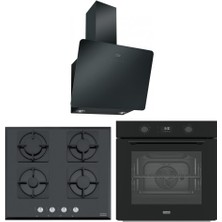 Franke Siyah Airfry Ankastre Set (Fma 97 P As Tbk - Franke Fhns 604 4g Bk C - Franke Fpj 615 V Bk A / 600)