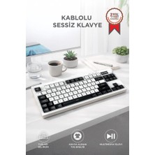 Torima Kablolu Klavye Rgb Işıklı Sessiz Q Klavye TK12 Siyah-Beyaz