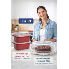 Feyza Design Büyük Boy 2’li 34 cm Kilitli Saklama Kabı, Borcam Taşıma Fanusu