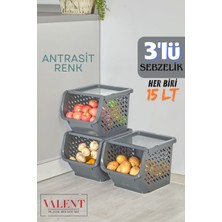 Feyza Design 3'lü Patates ve Soğanlık, Kapaklı Sebzelik, Oyuncak ve Banyo Düzenleyici