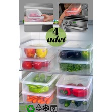 Feyza Design 4'lü 3,5 Lt Sızdırmaz Saklama Kabı Seti, Pratik ve Şık Kullanım