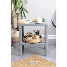 Trend Maison Dekoratif Plastik Çok Amaçlı Banyo Düzenleyici-Saksılık-Kitaplık-Çiçeklik 2 Katlı Gri