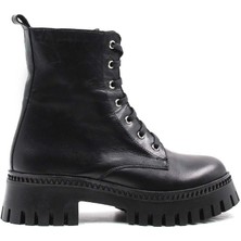 Fast Step Hakiki Deri Kürklü  Kadın Kalın Taban Bot 010KZA8370