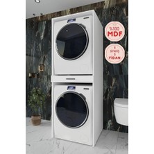 %100 Mdf Kurutmalı Çamaşir Makinesi Dolabi Beyaz
