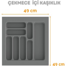 Feyza Design Gri Çekmece Içi Çok Amaçlı Düzenleyici 49X49 Cm, Kesilebilir, Şık Tasarım