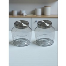 Feyza Design Sızdırmaz Cam Kavanoz 1l, Kapaklı, Kuruyemiş ve Bakliyat Saklama Seti (2'li)