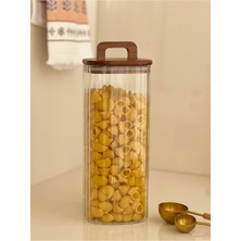 Feyza Design Büyük Kapaklı Cam Bakliyat Kavanozu 1850ML, Şık ve Kullanışlı Depolama Seçeneği