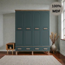 Flances Pera 4 Kapaklı Çekmeceli Mdf Gardırop