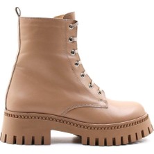 Fast Step Hakiki Deri Kürklü  Kadın Kalın Taban Bot 010KZA8370