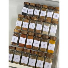 Feyza Design Akasya Kapaklı 12'li Baharatlık Seti, Şık ve Kullanışlı Mutfak Düzeni