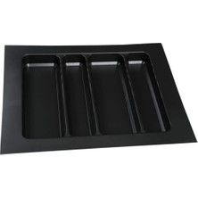 Feyza Design Çekmece Içi Düzenleyici, Kaşıklık ve Kepçelik, Ayarlanabilir, Siyah