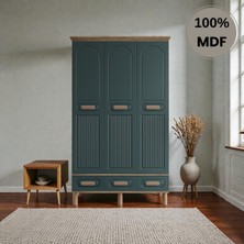 Flances Pera 3 Kapaklı Çekmeceli Mdf Gardırop