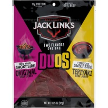 Jack Link's Jack Lınk's Two Flavors One Bags Duos Feed Your Smoky Sıde Orıgınal Beef Feed Your Sweet Sıde Terıyakı 92 G