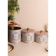 Feyza Design Yuvarlak Kutu Ø140, Topuz Kulp, 3'lü Set, Şık ve Pratik Tasarım