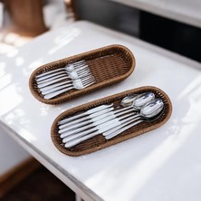 Zeynes Home 2'li Plastik Hasır Dikdörtgen Organizer / Sepet