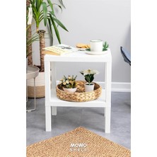 Trend Maison Dekoratif Plastik Çok Amaçlı Banyo Düzenleyici-Saksılık-Kitaplık-Çiçeklik 2 Katlı Beyaz