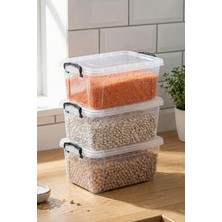 Feyza Design 3'lü 8 Lt Şeffaf Kilitli Saklama Kutusu Seti