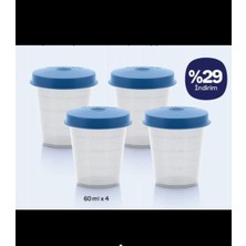 Feyza Design Ölçülü Sos ve Shot Kabı Seti, Sızdırmaz Kapaklı, 4'lü, 60ML