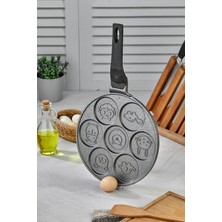 Cooker 26 cm Döküm Granit Kaplama Emoji Pankek Tavası Pancake CKR3912