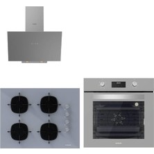 Silverline Gri Cam Ankastre Set 3481 - CS5665S01 65CM Ocak - BO6502S02 Turbo