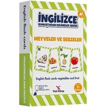 Yeti Kitap Eğlenceli İngilizce Kelime Kartları Meyveler ve Sebzeler 96 Adet Renkli Tasarım