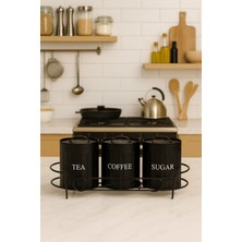 Feyza Design 3'lü Metal Saklama Kavanoz Seti, Şık ve Kullanışlı Tasarım