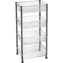 Feyza Design Şeffaf Dikdörtgen Saklama Kutusu, Turuncu, Dayanıklı ve Pratik Kullanım