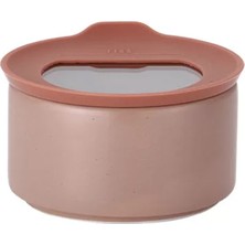 Feyza Design Sevimli Pembe Seramik Saklama Kabı, 200 Ml, Sağlıklı ve Şık Tasarım