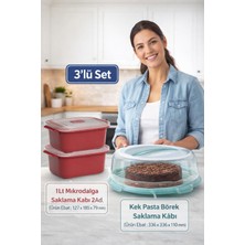 Feyza Design Büyük Boy 34 cm 2'li Saklama Kabı, Kilitli Borcam, Taşıma Fanusu