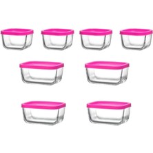 Feyza Design Cam Saklama Kabı Seti, 8'li, Kahvaltılık ve Saklama Için Mükemmel