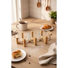 Feyza Design Renkli 4 Parça Standlı Çerez ve Kahvaltı Sunum Takımı Seti